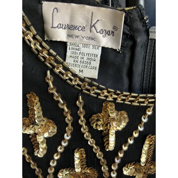 Vintage 80s Lawrence Kazar Sequin Crosses Cocktail Top Byzantine Orthodox - Picture 5 of 5